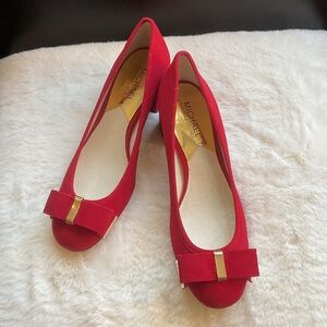 Michael Kors Red Heels with Bow Detail